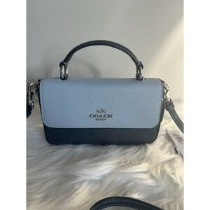 Coach CC339 Jamie Top Handle Crossbody Midnight Multi Blue Leather Bag NEW